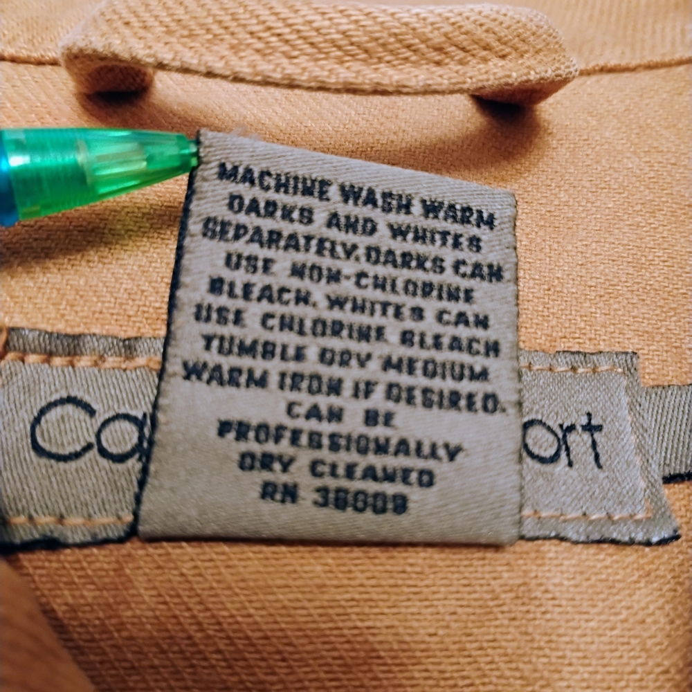 Calvin Klein Vintage Button-Front Trucker Jacket in Orange / Brown - Picture 7 of 7
